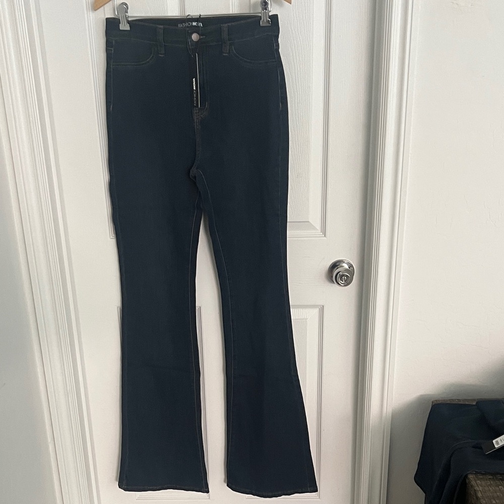 Fashion Nova Dark Denim Flare Jeans
